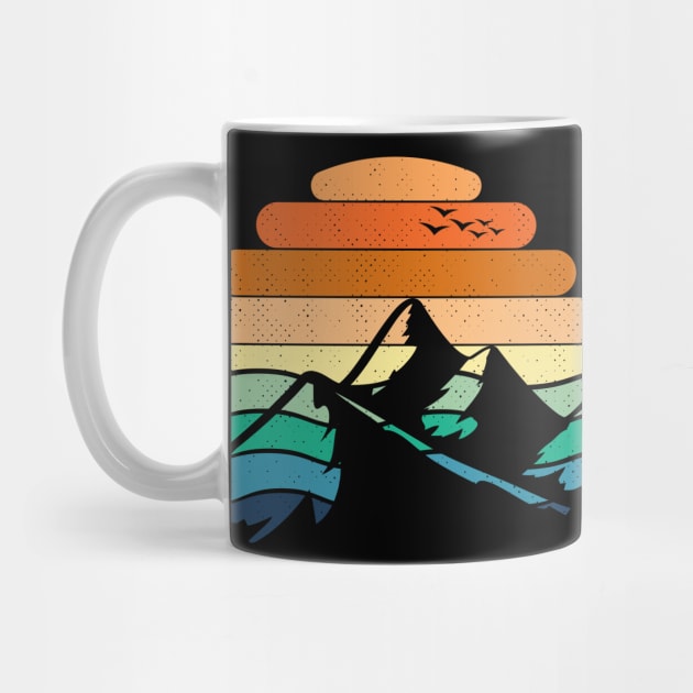 Sunset View of Mountains and Birds by Urbanprint